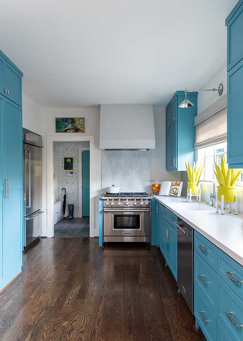 kitchen blue interior perrier design